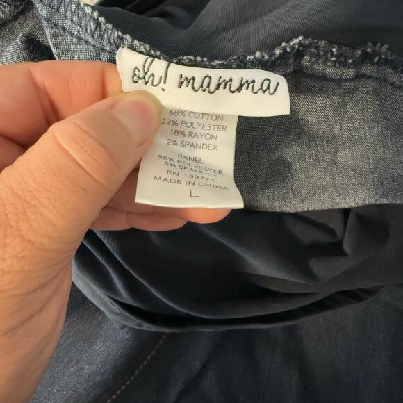 Oh! Mamma Maternity Wide Leg Jeans with Full Panel Blue Size L - Picture 4 of 4